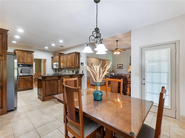 11 Stillwater Way, Hoschton, GA 30548 - dining area featuring a ceiling fan and recessed lighting