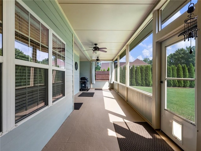 11 Stillwater Way, Hoschton, GA 30548 - unfurnished sunroom featuring a ceiling fan