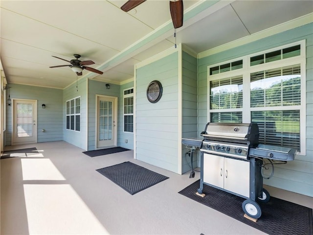 11 Stillwater Way, Hoschton, GA 30548 - view of patio / terrace featuring a ceiling fan and area for grilling