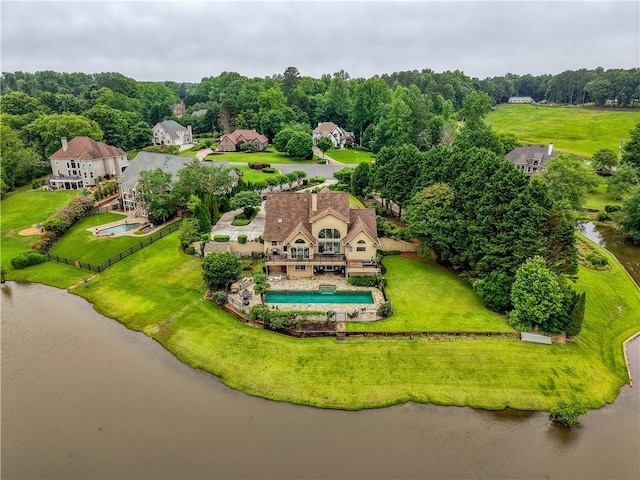 2675 Portabella Ln, Cumming, GA 30041 - aerial view of a pool and a nearby body of water