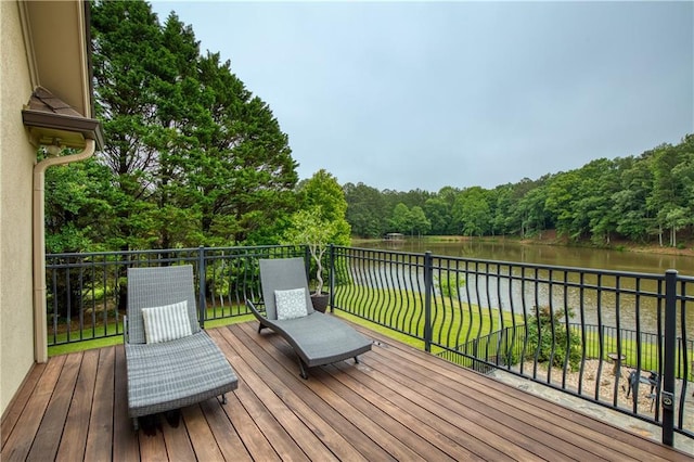 2675 Portabella Ln, Cumming, GA 30041 - wooden deck with a water view and a forest view
