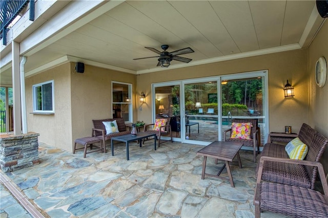 2675 Portabella Ln, Cumming, GA 30041 - view of patio with ceiling fan and an outdoor living space