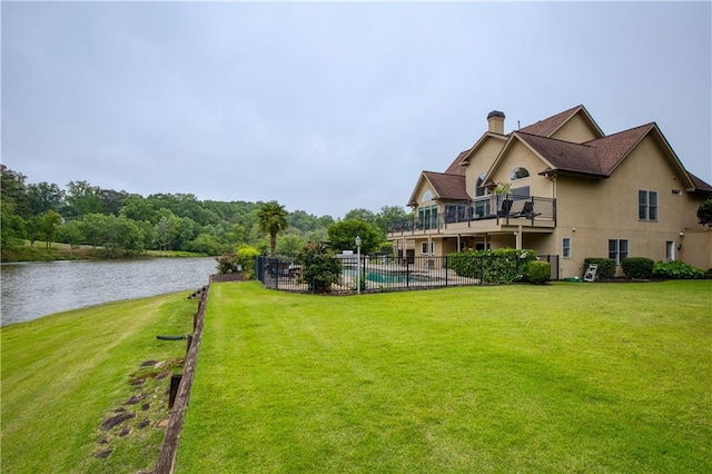 2675 Portabella Ln, Cumming, GA 30041 - view of yard with a water view and a balcony