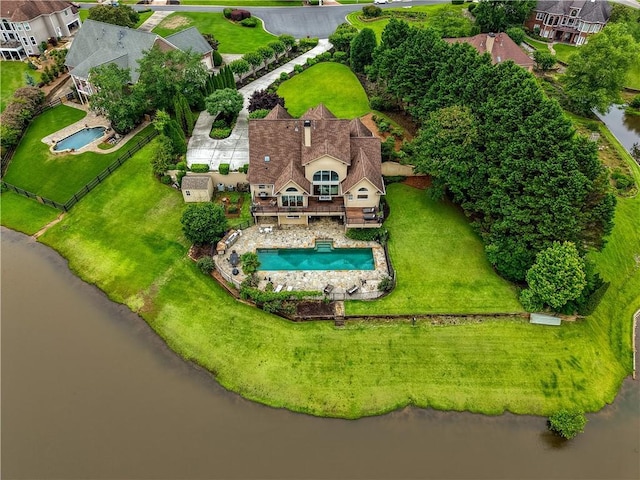 2675 Portabella Ln, Cumming, GA 30041 - drone / aerial view of a pool and a nearby body of water