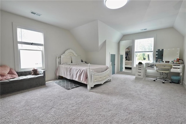 455 Saddle Bow Dr, Lawrenceville, GA 30046 - bedroom featuring lofted ceiling, an office area, and carpet