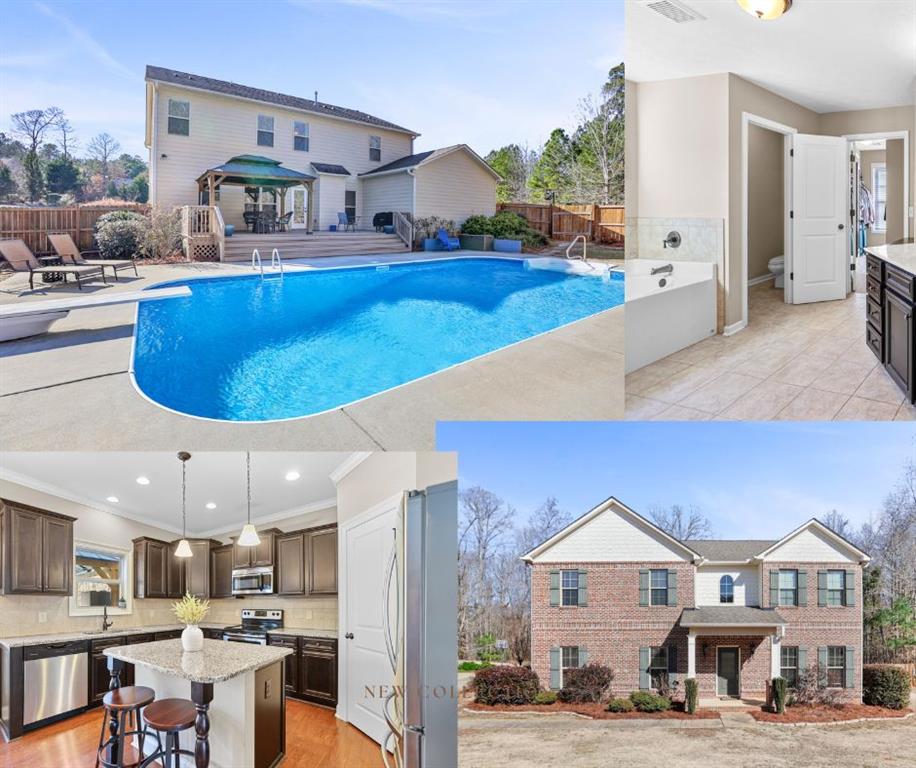 105 Legacy Ct, Lagrange, GA 30240 - view of pool with a fenced in pool, fence, exterior kitchen, outdoor wet bar, and a diving board