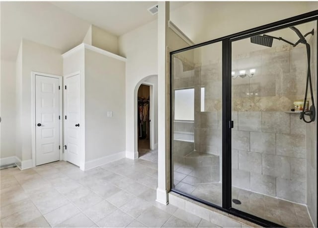 bathroom with walk in shower