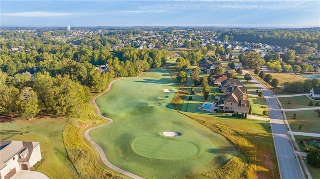 aerial view with view of golf course