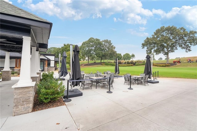 view of patio / terrace with view of golf course