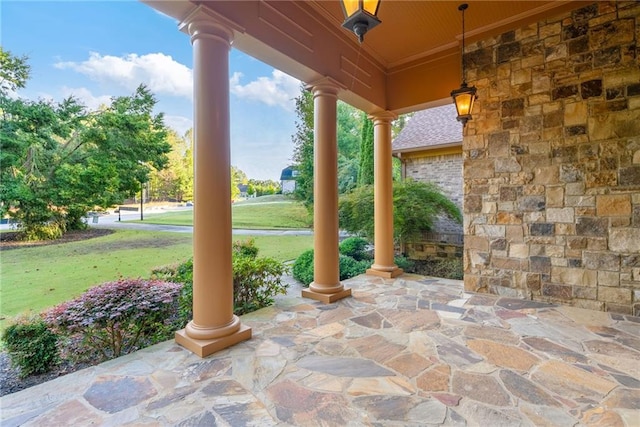 view of patio with covered porch