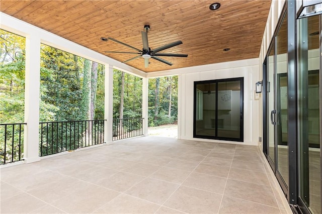 view of patio with ceiling fan