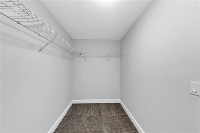 spacious closet with dark carpet