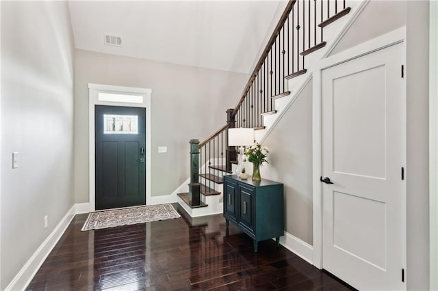 entryway featuring dark hardwood / wood-style floors