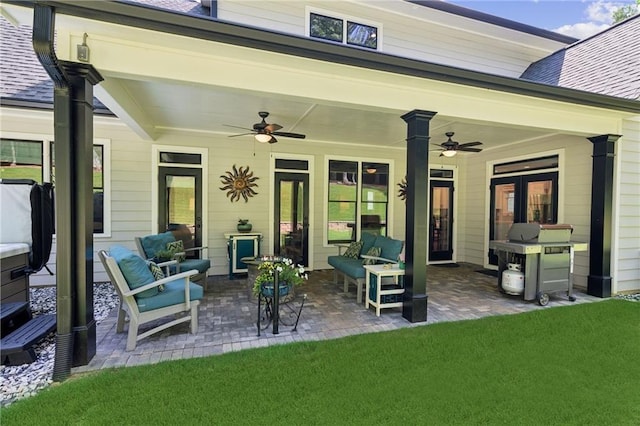 view of patio / terrace with ceiling fan