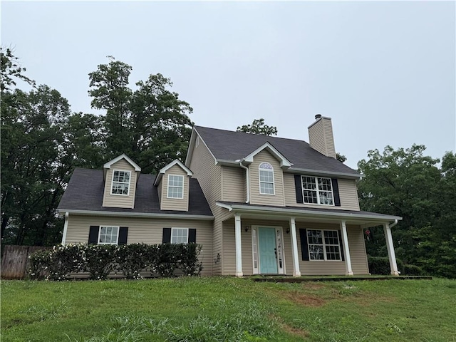 3455 Navigator Ln, Gainesville, GA 30507 - view of front facade with a chimney and covered porch