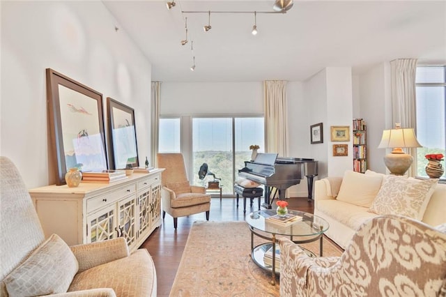 1820 Peachtree St NW Unit 1008, Atlanta, GA 30309 - living room featuring wood finished floors and track lighting