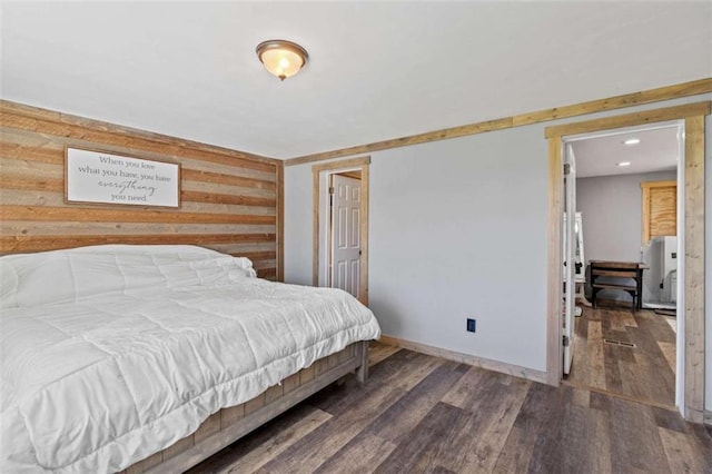 437 Crabapple Rd, Dahlonega, GA 30533 - bedroom with wood finished floors and wood walls
