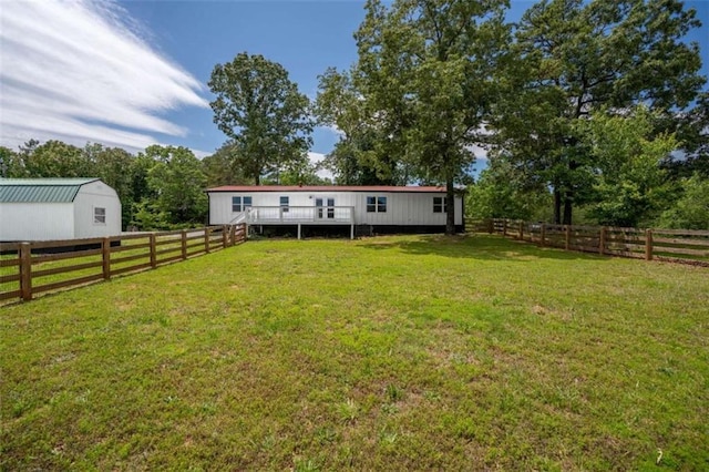 437 Crabapple Rd, Dahlonega, GA 30533 - fenced backyard with a deck and a shed