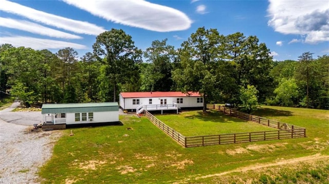 437 Crabapple Rd, Dahlonega, GA 30533 - view of front of house featuring a wooded view and a deck
