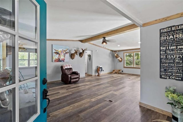 437 Crabapple Rd, Dahlonega, GA 30533 - living area featuring wood finished floors and a ceiling fan