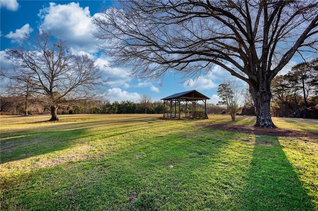 view of yard with a gazebo