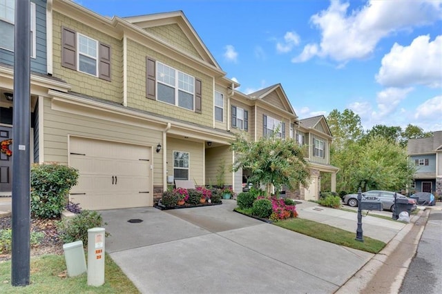 view of property featuring a garage