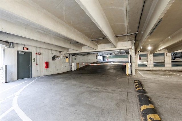 view of parking garage