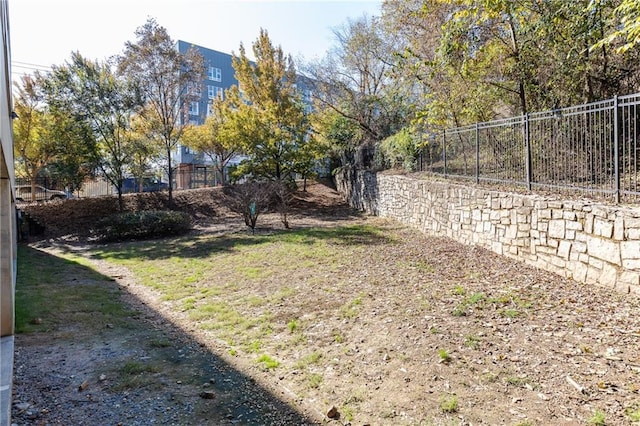 view of yard with fence