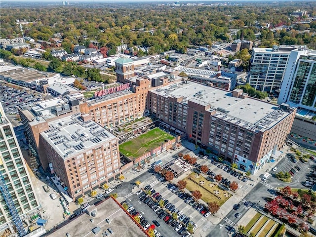 drone / aerial view featuring a city view