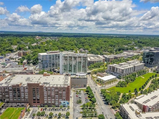 drone / aerial view with a view of city