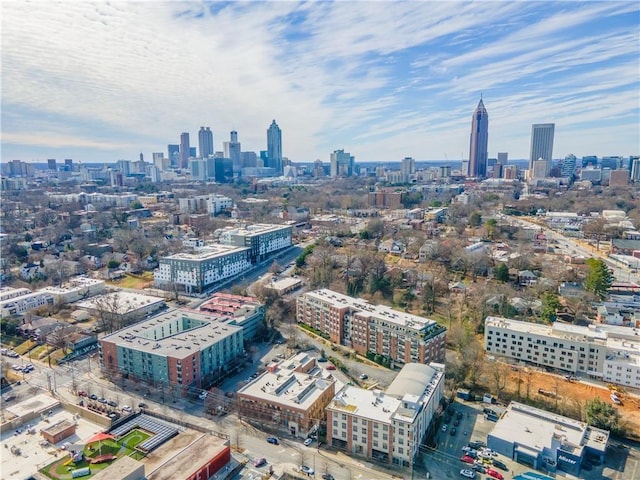 bird's eye view with a view of city