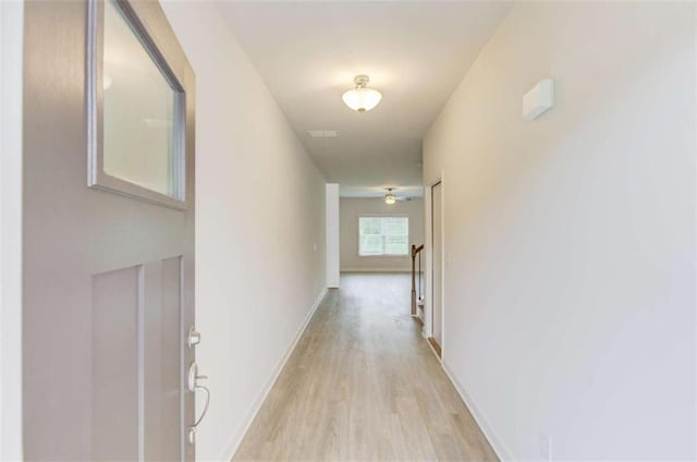 hall featuring light hardwood / wood-style floors