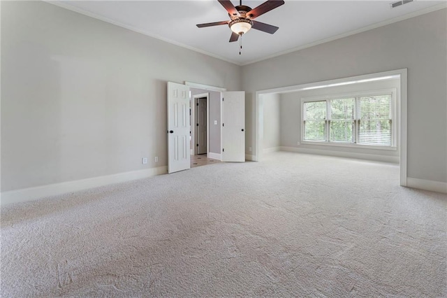 183 Applewood Ln, Acworth, GA 30101 - unfurnished room featuring crown molding, baseboards, ceiling fan, and carpet