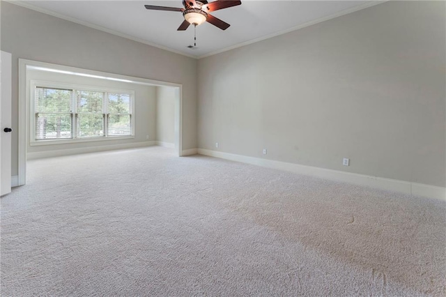 183 Applewood Ln, Acworth, GA 30101 - carpeted empty room featuring ceiling fan, ornamental molding, and baseboards