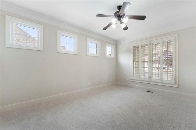 183 Applewood Ln, Acworth, GA 30101 - empty room featuring ornamental molding, carpet flooring, ceiling fan, and baseboards