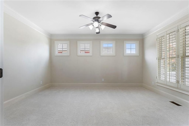 183 Applewood Ln, Acworth, GA 30101 - carpeted spare room featuring ceiling fan, ornamental molding, and baseboards