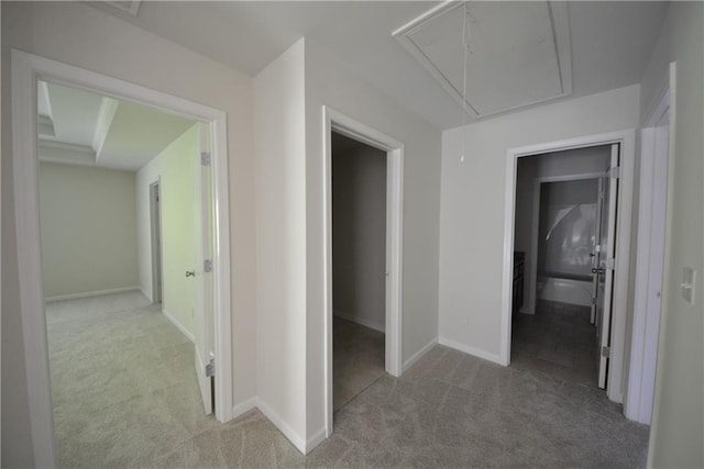 2307 Overlook Ave, Lithonia, GA 30058 - corridor with attic access, carpet, and baseboards