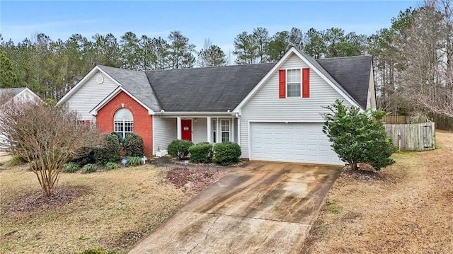 view of front of property featuring a garage