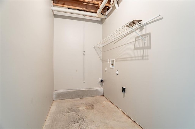 laundry room with washer hookup, laundry area, and electric dryer hookup