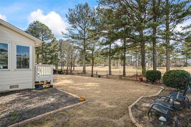 view of yard with fence