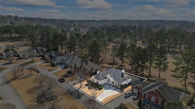 drone / aerial view with a residential view