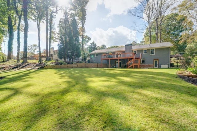 225 Jayne Ellen Way, Alpharetta, GA 30009 - view of yard with stairs and a deck