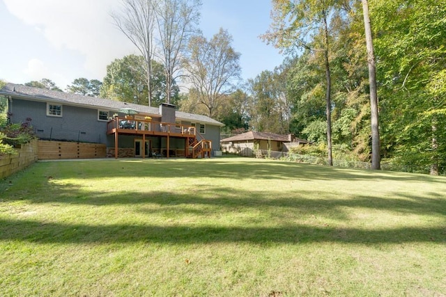 225 Jayne Ellen Way, Alpharetta, GA 30009 - view of yard featuring a wooden deck and stairway