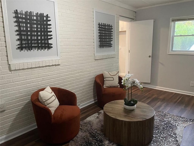 2135 Niskey Lake Rd SW, Atlanta, GA 30331 - sitting room featuring baseboards, crown molding, and wood finished floors