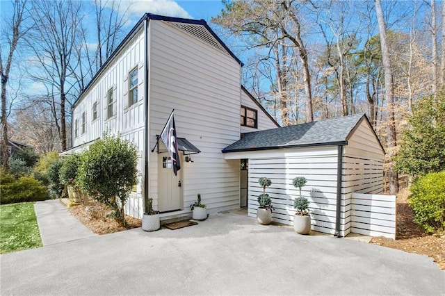 view of property exterior featuring a patio