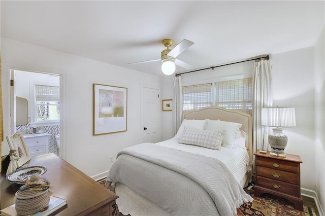 bedroom with ceiling fan