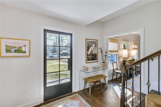 entryway featuring dark hardwood / wood-style floors