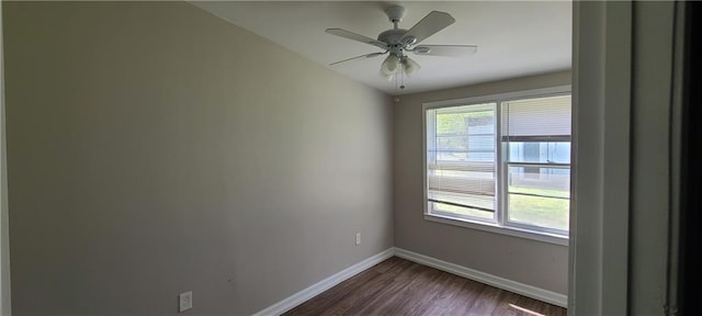2917 Joe Jerkins Blvd, Austell, GA 30106 - unfurnished room featuring dark wood finished floors, baseboards, and ceiling fan