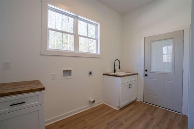 1250 Hays Mill Rd, Carrollton, GA 30117 - washroom featuring electric dryer hookup, washer hookup, light wood-style floors, and plenty of natural light