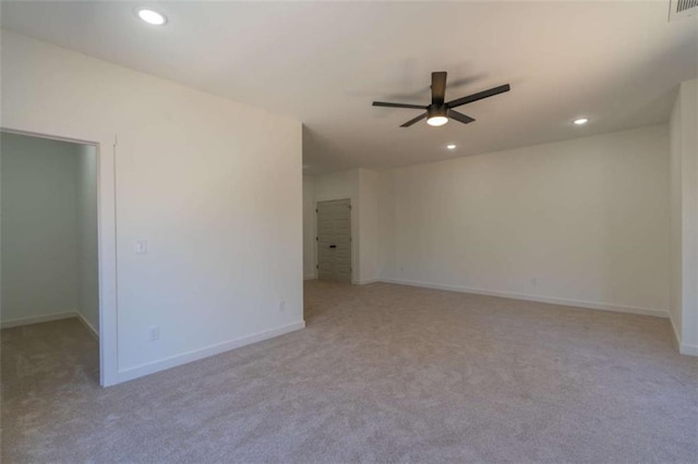 1250 Hays Mill Rd, Carrollton, GA 30117 - spare room with carpet flooring, a ceiling fan, recessed lighting, and baseboards